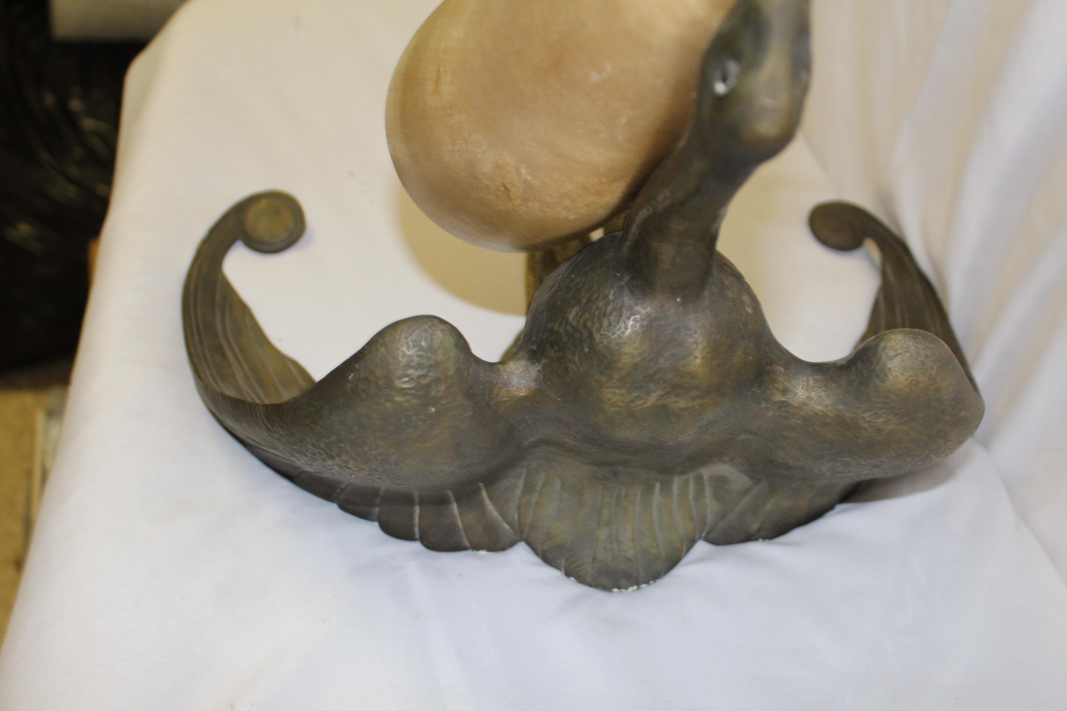 Art Deco Bird Sconce Bronze and Alabaster after Albert Cheuret In Good Condition In Los Angeles, CA