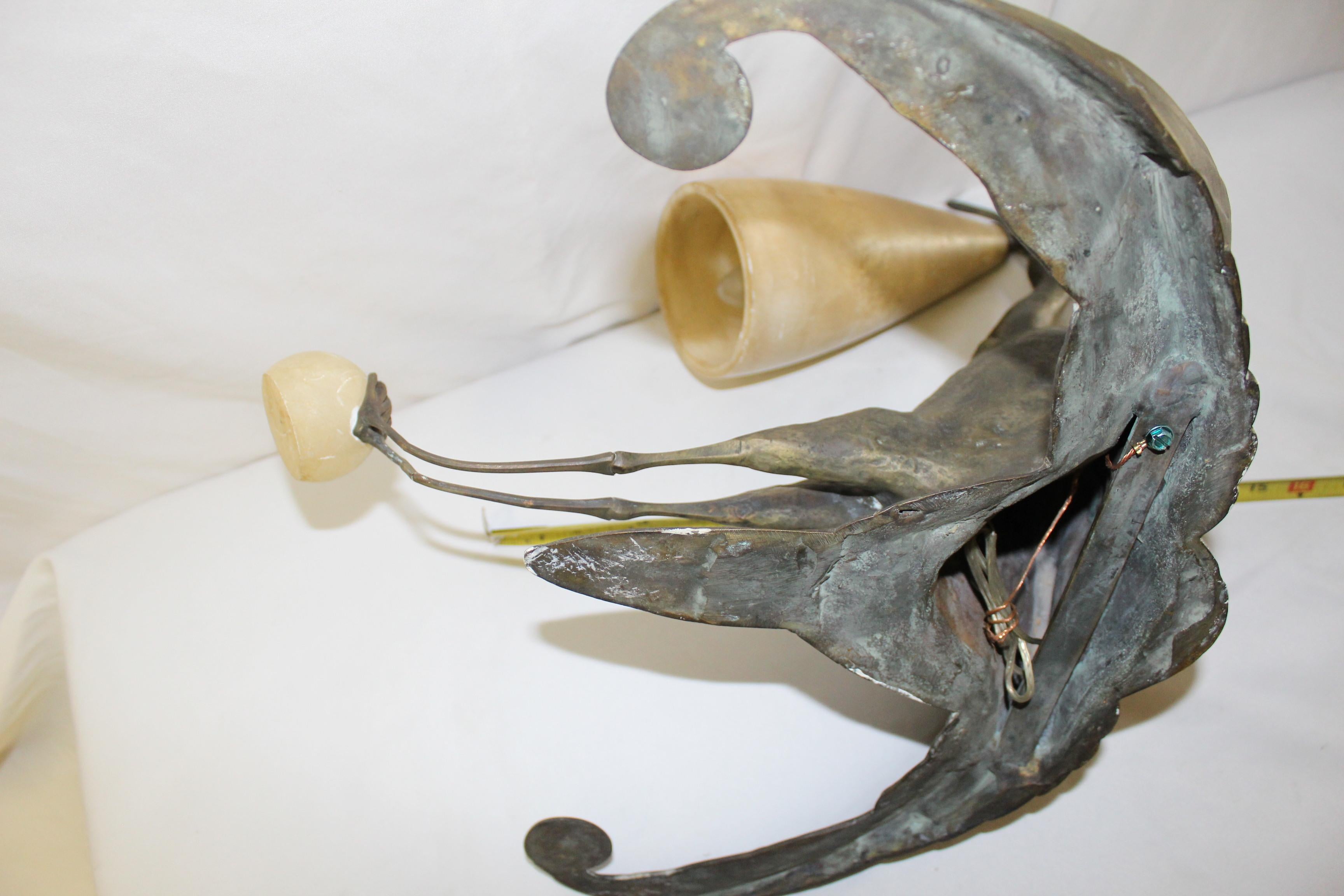 Art Deco Bird Sconce Bronze and Alabaster after Albert Cheuret 3