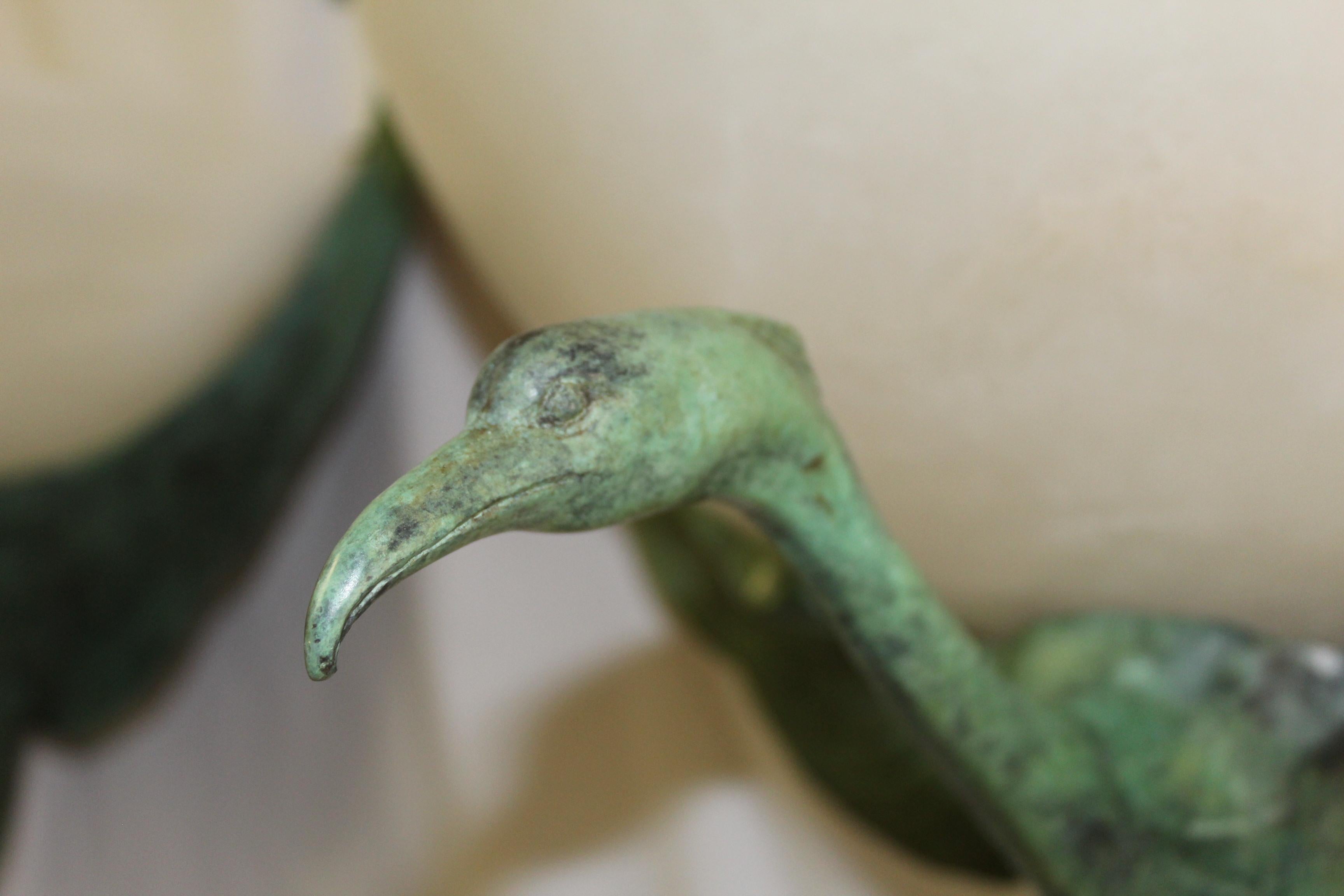 Art Deco Bird Sconces Alabaster and( Bronze) Style of Albert Cheuret In Good Condition In Los Angeles, CA