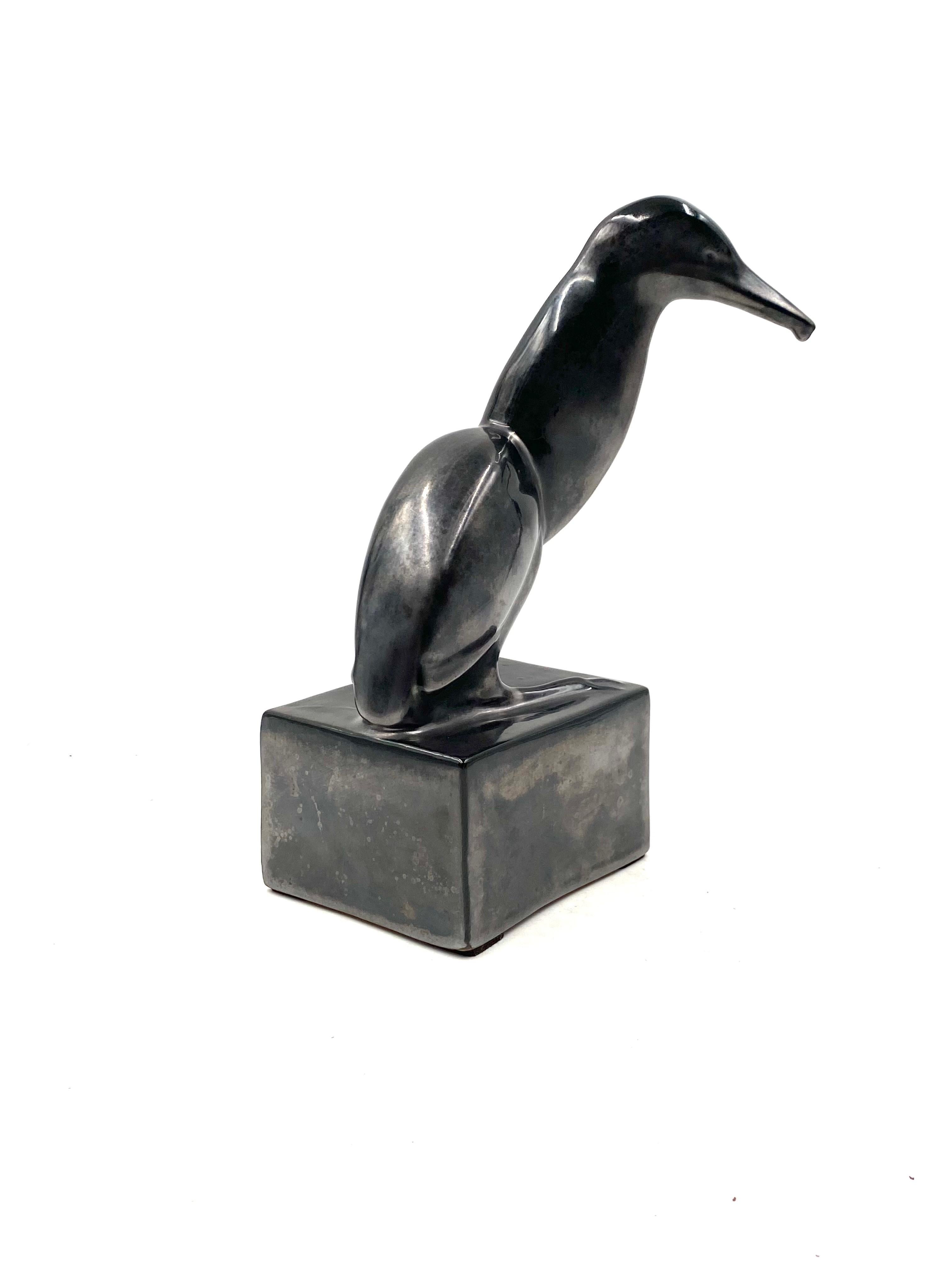 Art Deco Bird Sculpture Robert Hainard for Paul Amis Bonifas France
