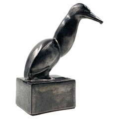Art Deco Bird Sculpture Robert Hainard for Paul Amis Bonifas France circa 1930