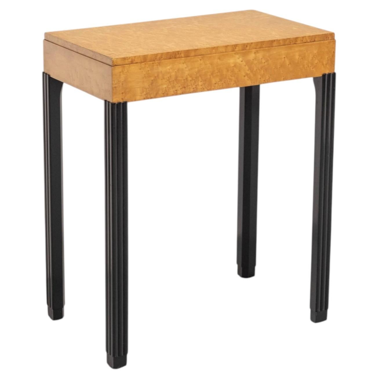 Art Deco Birds Eye Maple And Ebonised Side Hall Table By Waring & Gillow 1930s For Sale