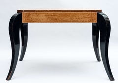 Art Deco Bird's-Eye Maple and Ebonized Table