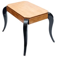 Art Deco Bird's-Eye Maple and Ebonized Table