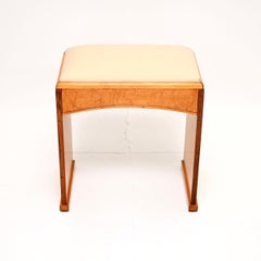 Sgabello Art Deco Birds Eye in acero e pelle