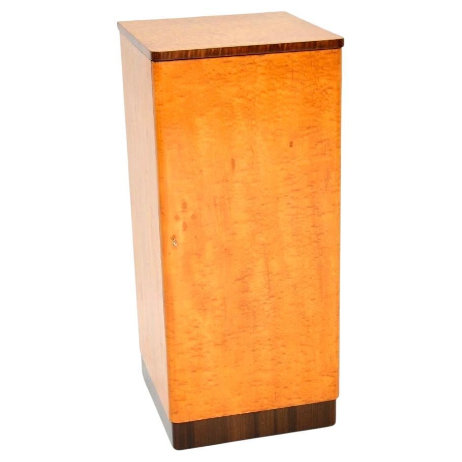 Cabinet Art Déco en érable et noyer à œil d'oiseau