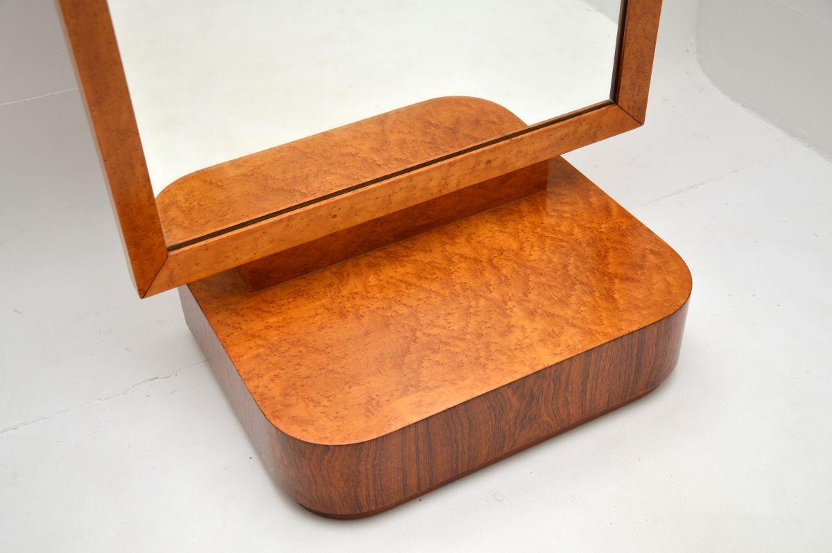 Specchio chevale Art Deco Mirror in acero e noce in vendita 1