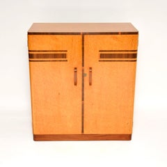 Art Deco Birds Eye Maple and Walnut Compactum Wardrobe