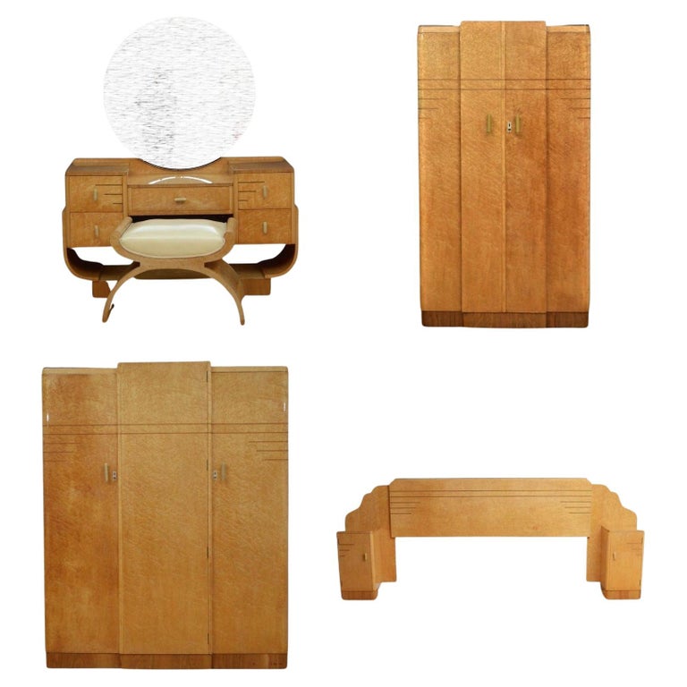 Art Deco Bird's Eye Maple Bedroom Suite For Sale at 1stDibs