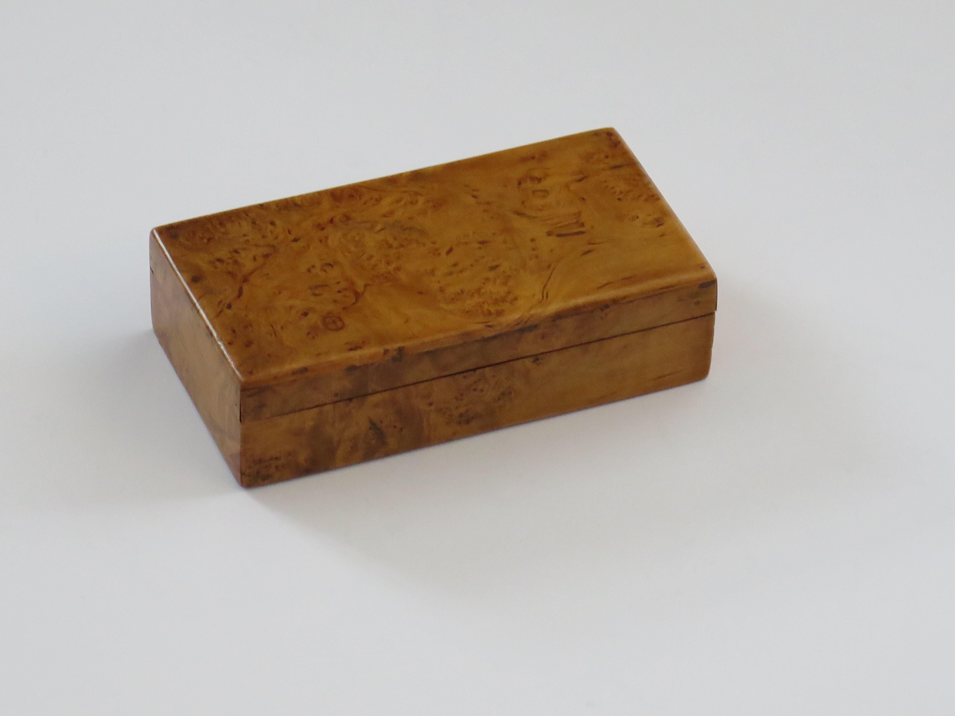 20th Century Art Deco Birds-eye Maple Box with hinged lid, circa 1925 For Sale