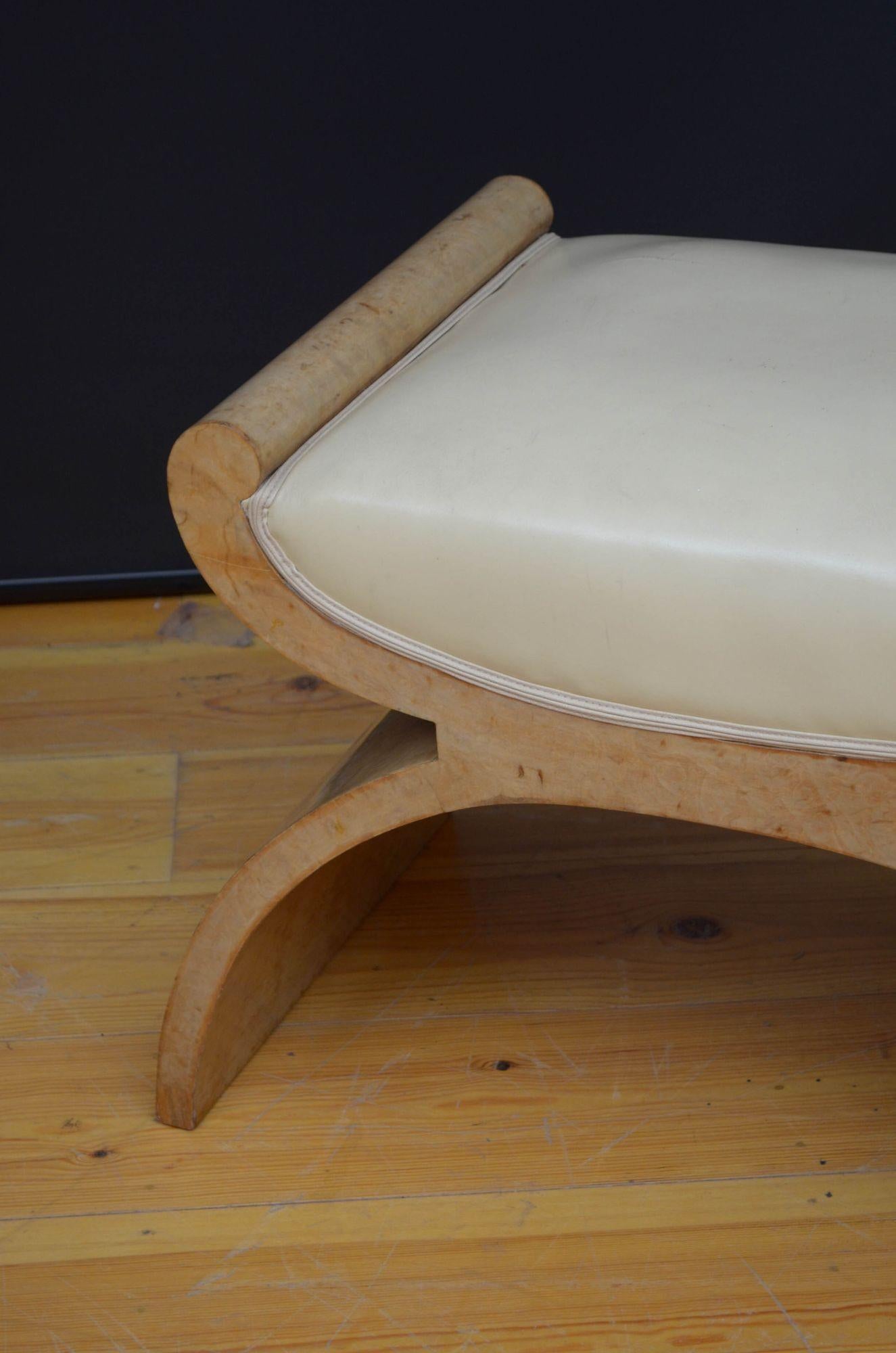 Art Deco Bird's Eye Maple Dressing Table and Stool 7