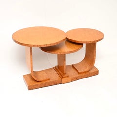 Art Deco Birds Eye Maple J Nest of Tables by H and L Epstein