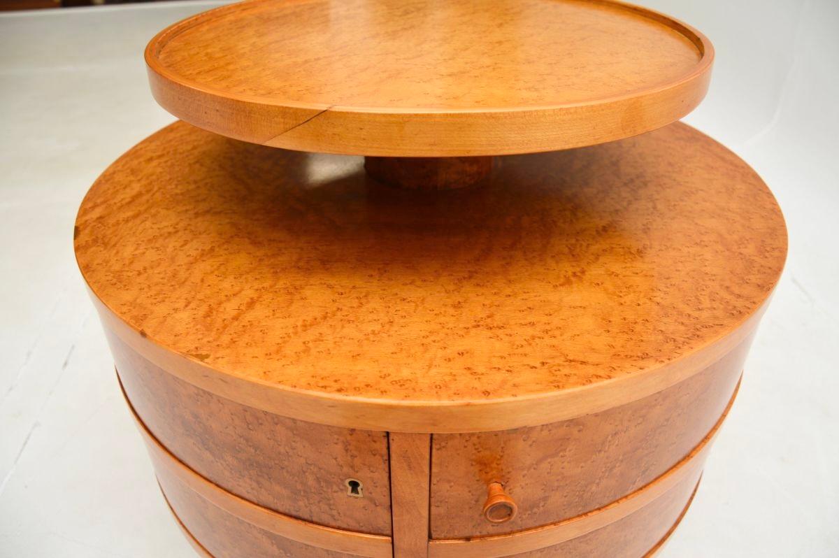 Table d'appoint Art Déco en érable moucheté en vente 1