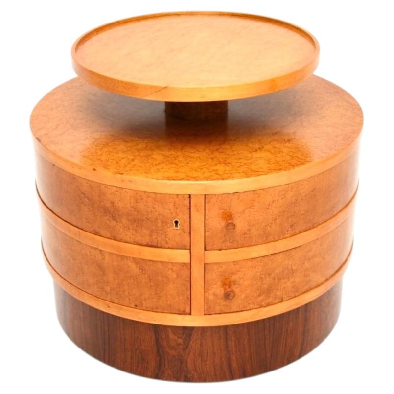 Art Deco Birds Eye Maple Side Table
