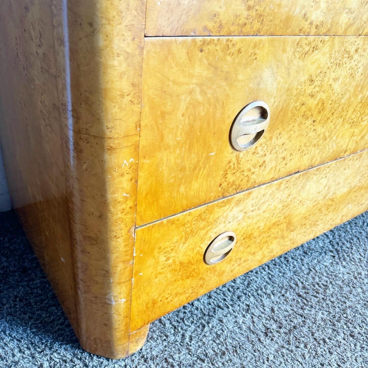 Wood Art Deco Birds Eye Maple Veneer Chest of Drawers