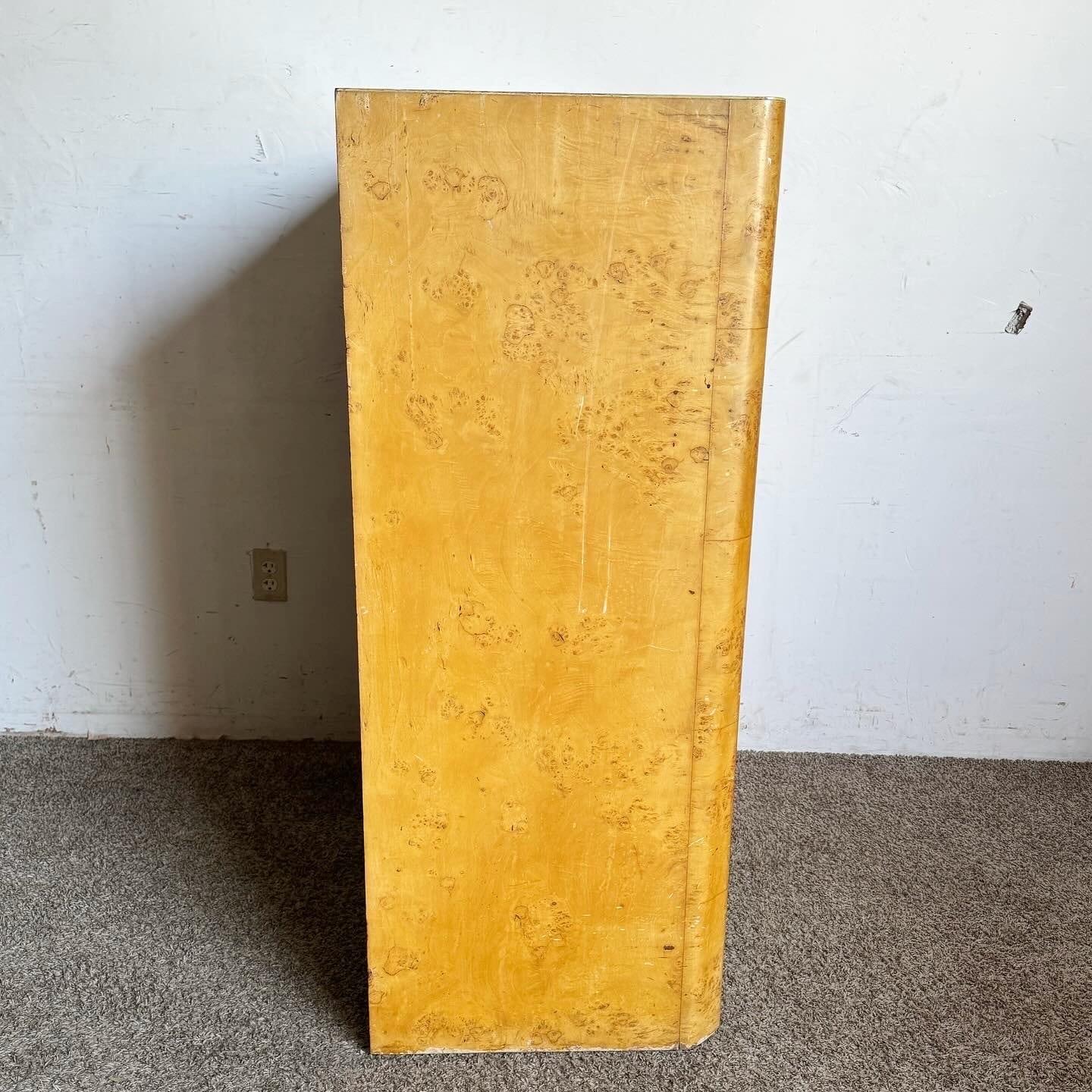 Art Deco Birds Eye Maple Veneer Highboy With Cedar Storage in Bottom Drawer For Sale 2