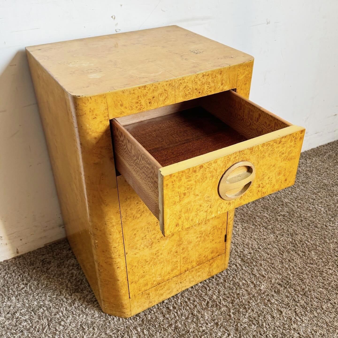 Art Deco Birds Eye Maple Veneer Nightstand/End/Side Table 1