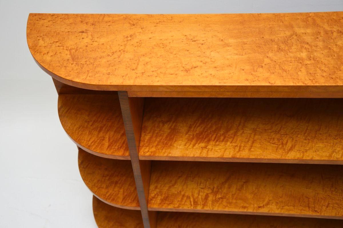 Art Deco Birdseye Maple Open Bookcase For Sale 1