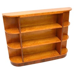 Art Deco Birdseye Maple Open Bookcase