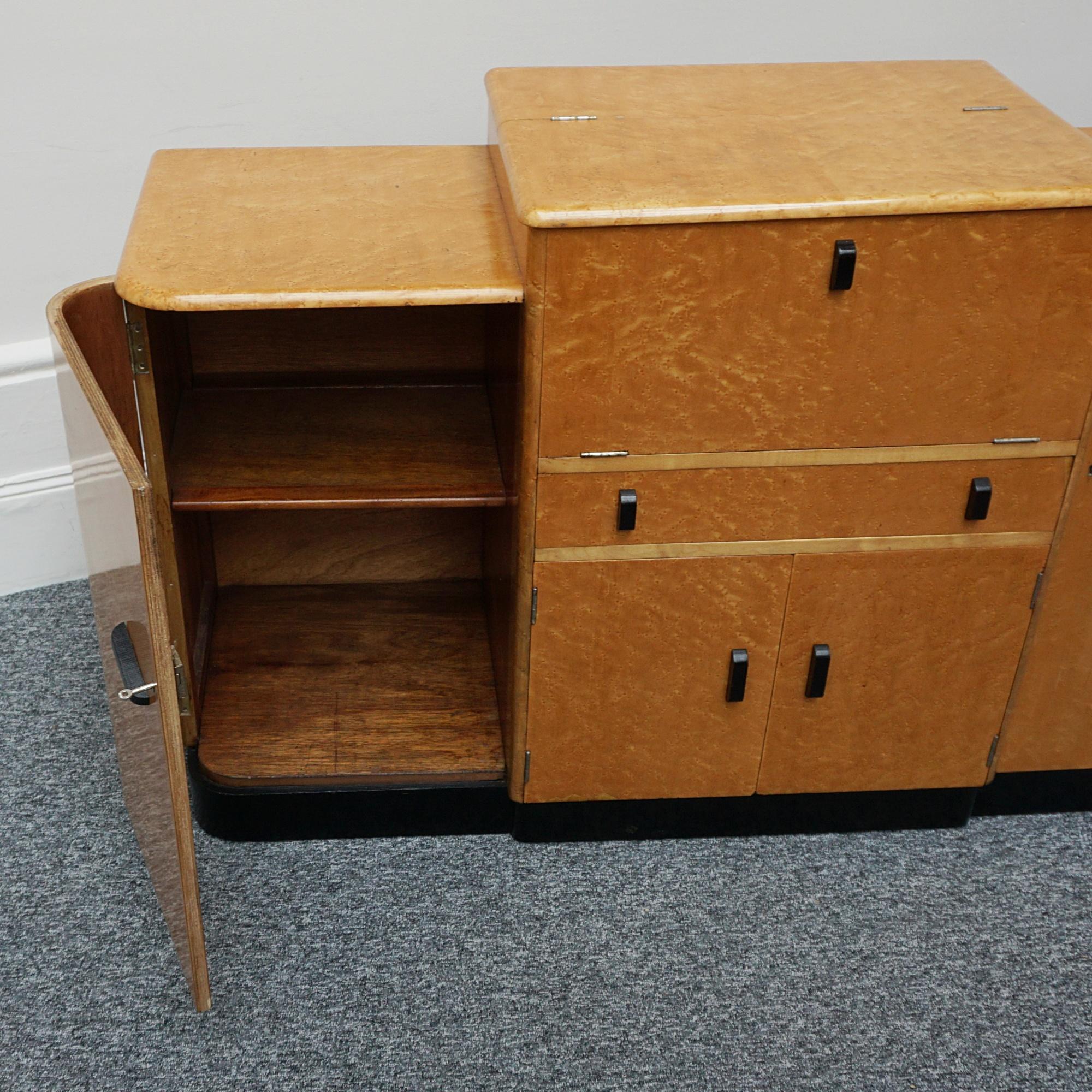 Art Deco Birdseye Maple Sideboard For Sale 6