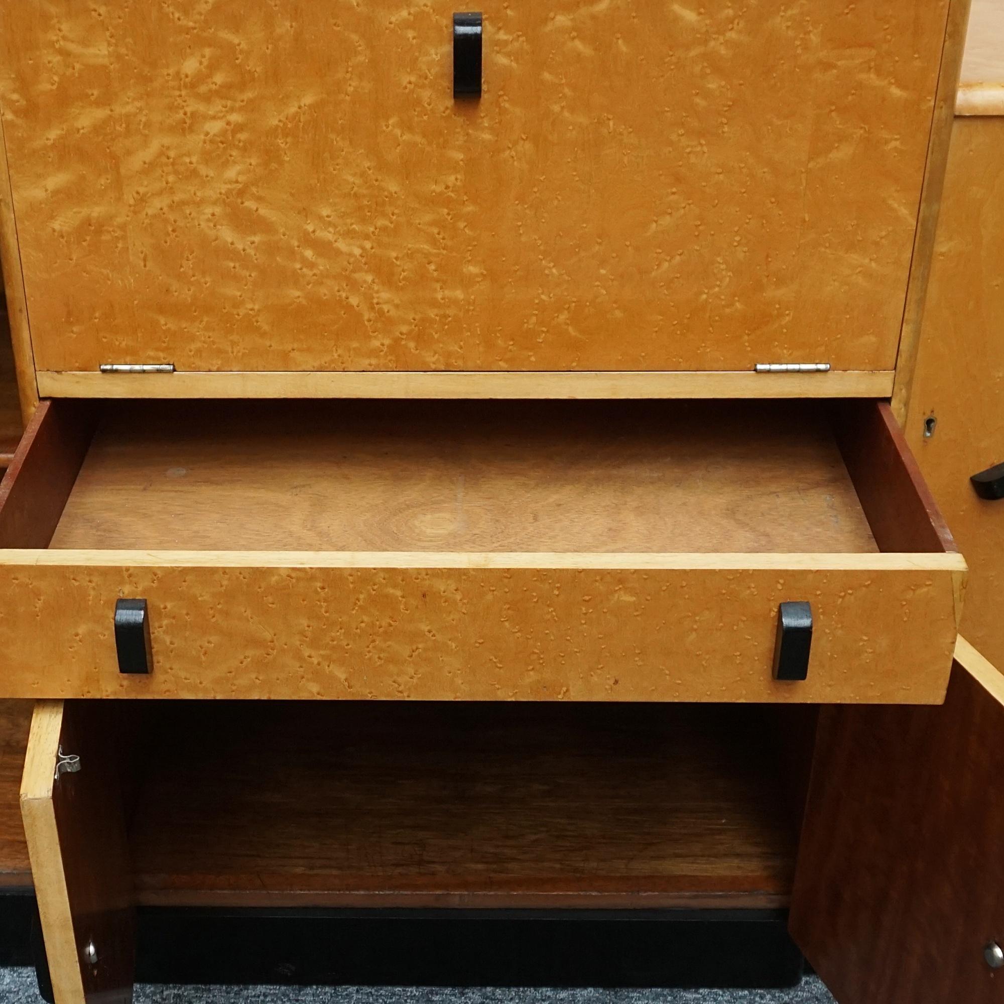 Art Deco Birdseye Maple Sideboard For Sale 8