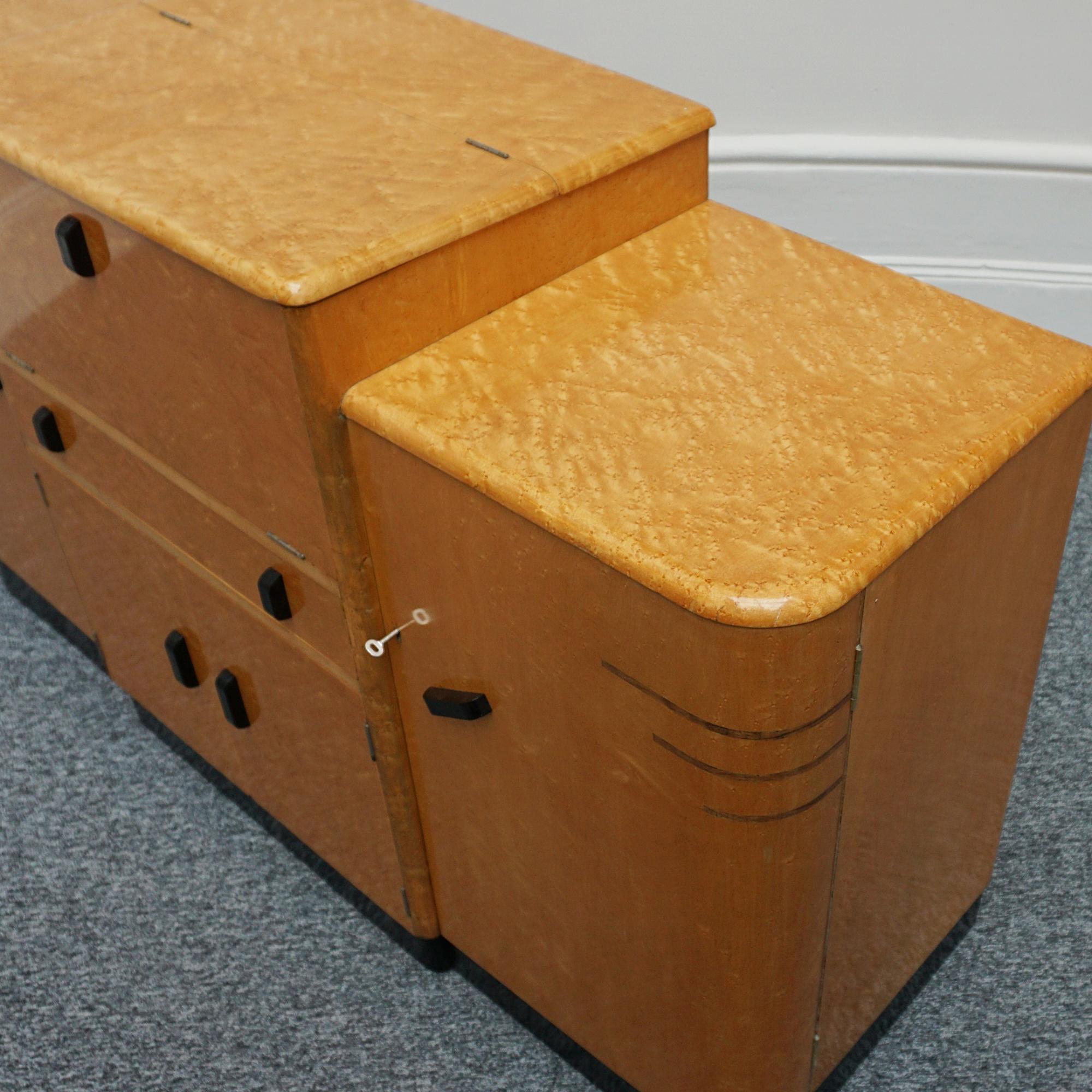 Art Deco Birdseye Maple Sideboard For Sale 1