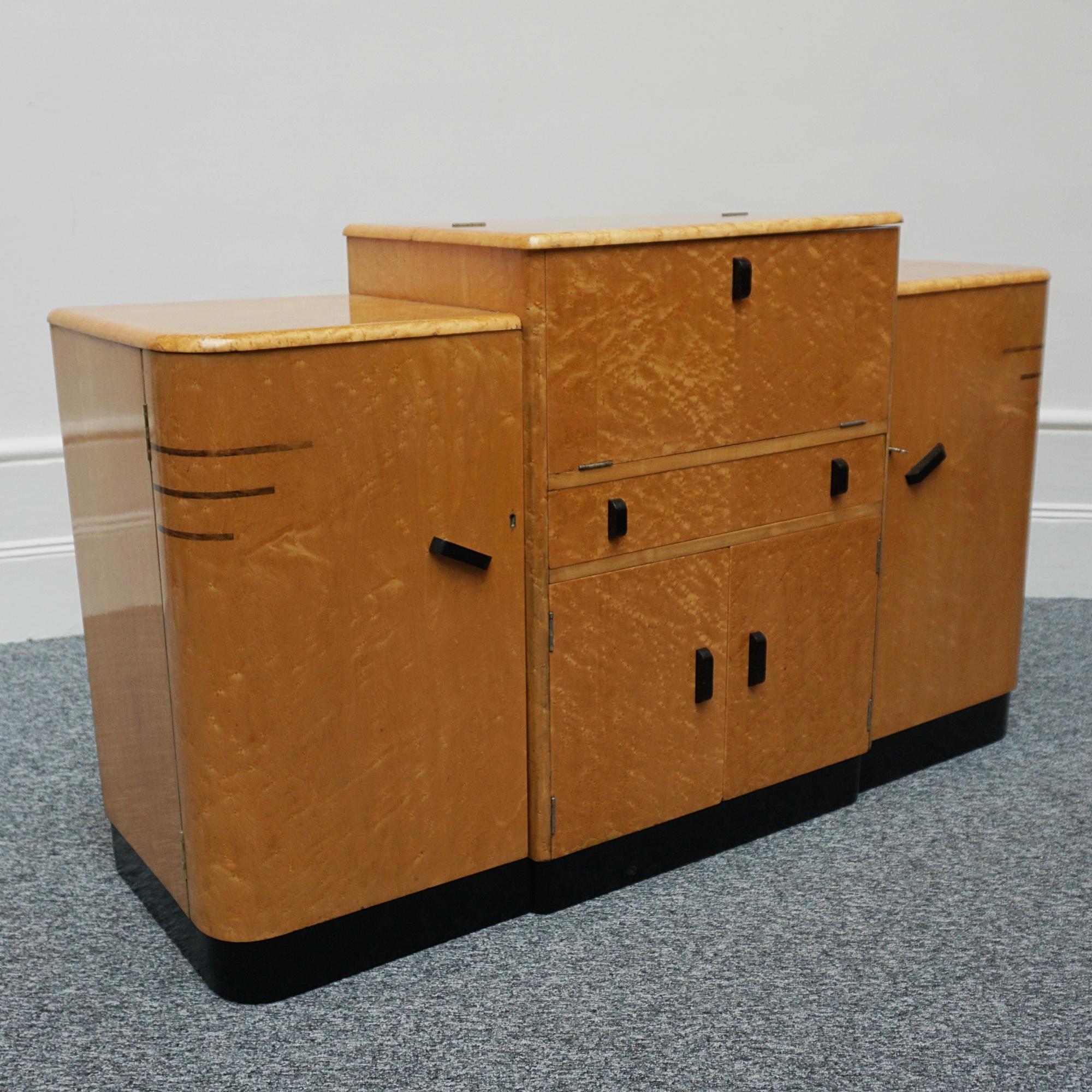 Art Deco Birdseye Maple Sideboard For Sale 3