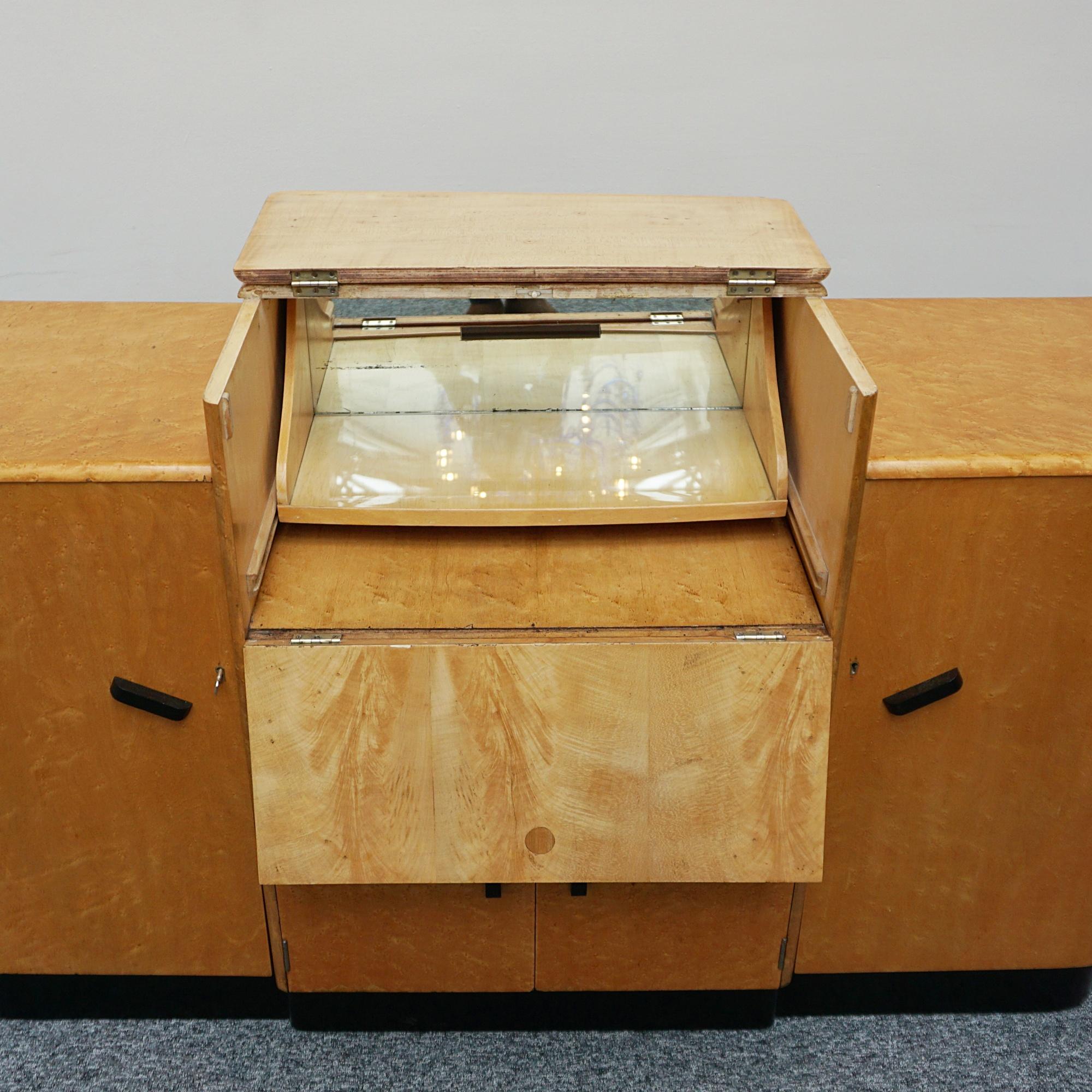 Art Deco Birdseye Maple Sideboard For Sale 4