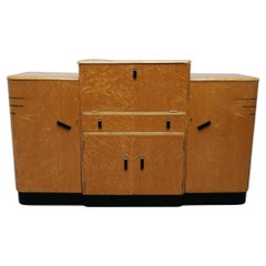 Buffet Art Déco en érable piqué