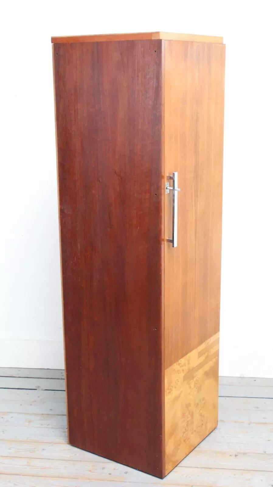 Art Deco Birdseye Maple & Walnut Frederick Restall Bedroom Wardrobe Cabinet For Sale 5