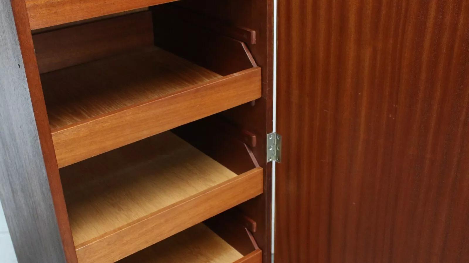 20th Century Art Deco Birdseye Maple & Walnut Frederick Restall Bedroom Wardrobe Cabinet For Sale