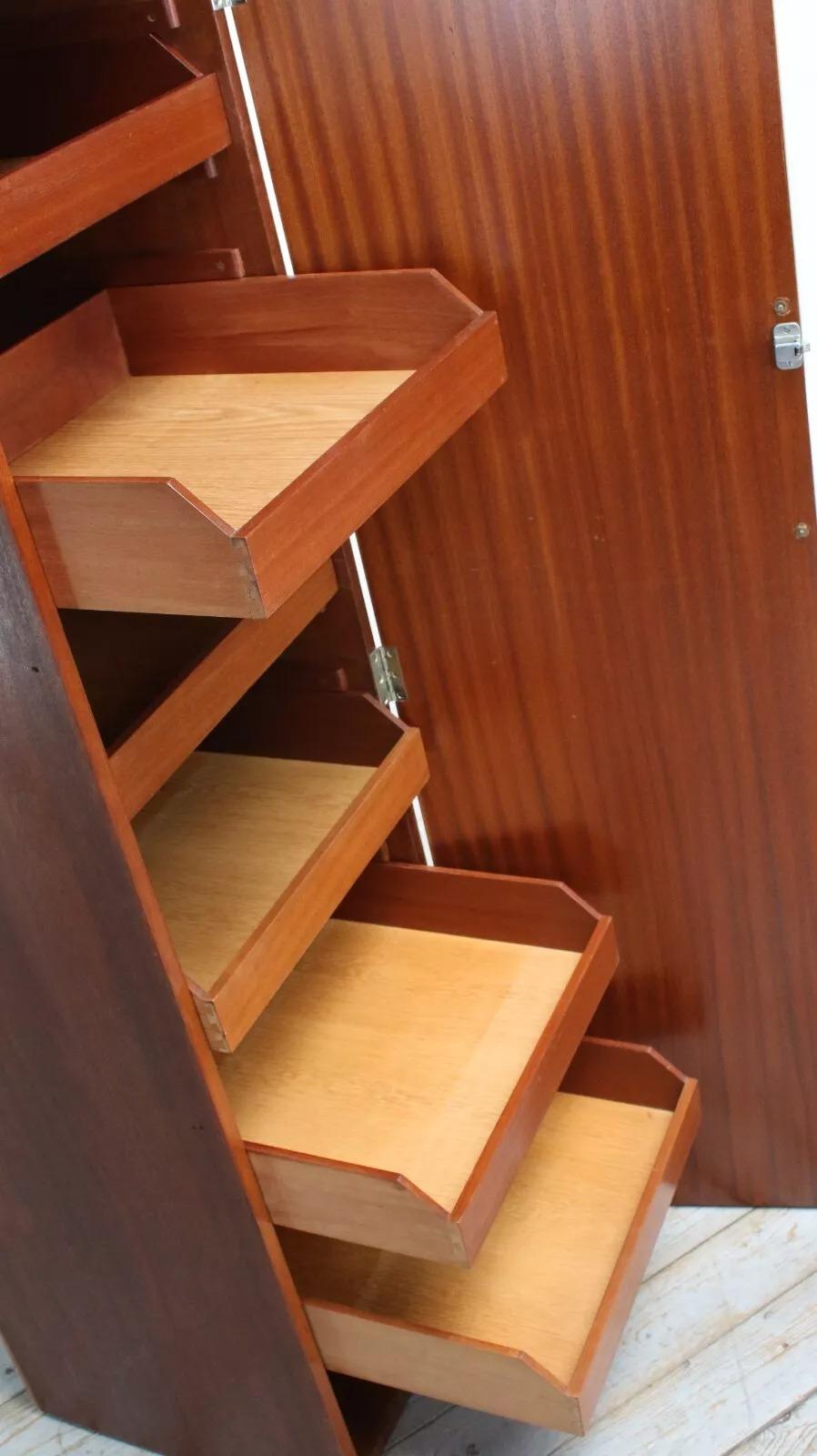 Art Deco Birdseye Maple & Walnut Frederick Restall Bedroom Wardrobe Cabinet For Sale 1