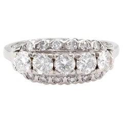 Art Deco Birks Diamant 18K Weißgold Band