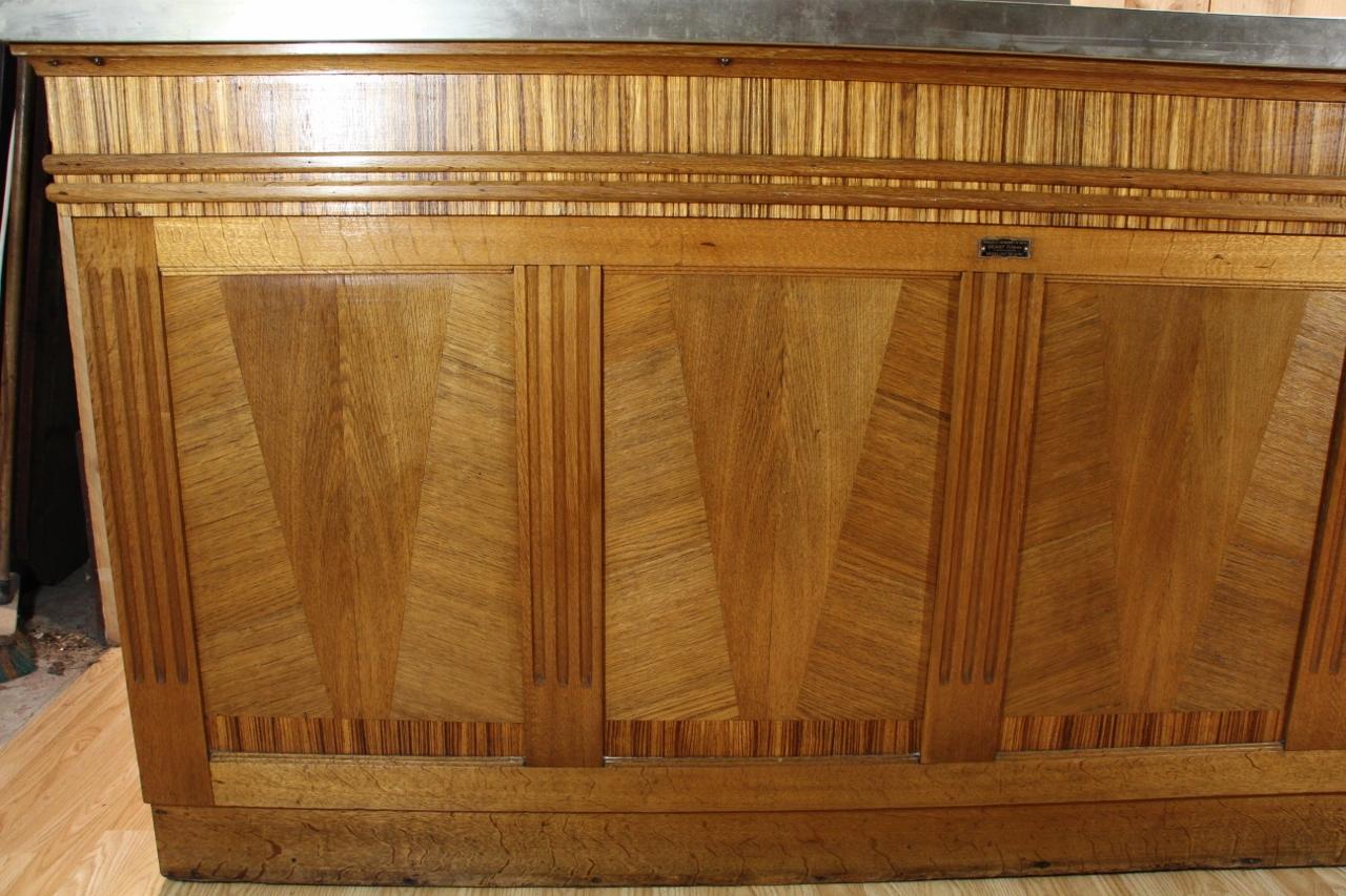 Barra Bistro Art Decó, Tapa de Zinc en Bastante bueno estado para la venta en Charmes, FR