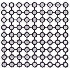 Art Deco Black Accent Penny Wall Miroir à fixer au mur