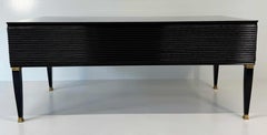Art Deco Black and Brass Desk, 'Permanente Mobili Cantù', Paolo Buffa, 1950s