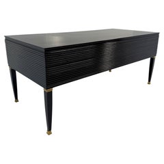 Art Deco Black and Brass Desk, 'Permanente Mobili Cantù', Paolo Buffa, 1950s