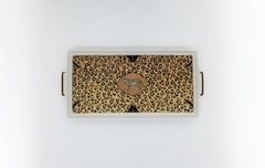 Vassoio in porcellana con animale gatto, anni '90