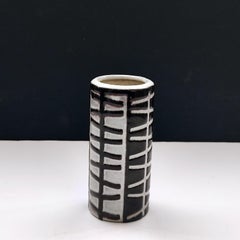 Art Deco Black and White Ceramic Vase by Atterberg for Uppsala Ekeby