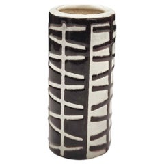 Art Deco Black and White Ceramic Vase by Atterberg for Uppsala Ekeby