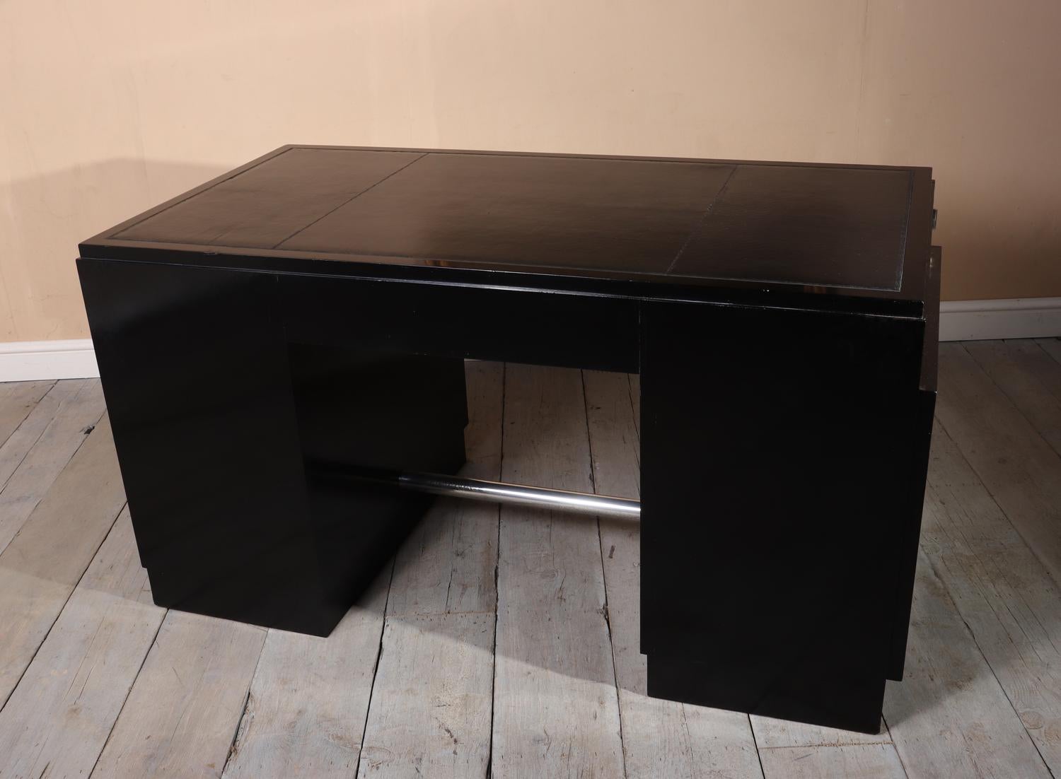 Art Deco Black Desk, French, circa 1920 8