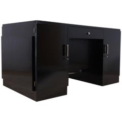 Art Deco Black Desk, French, circa 1920