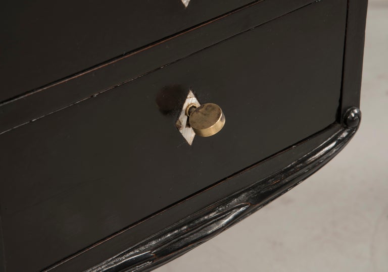 Art Deco Black Ebonized Wood Leather Top Desk at 1stDibs