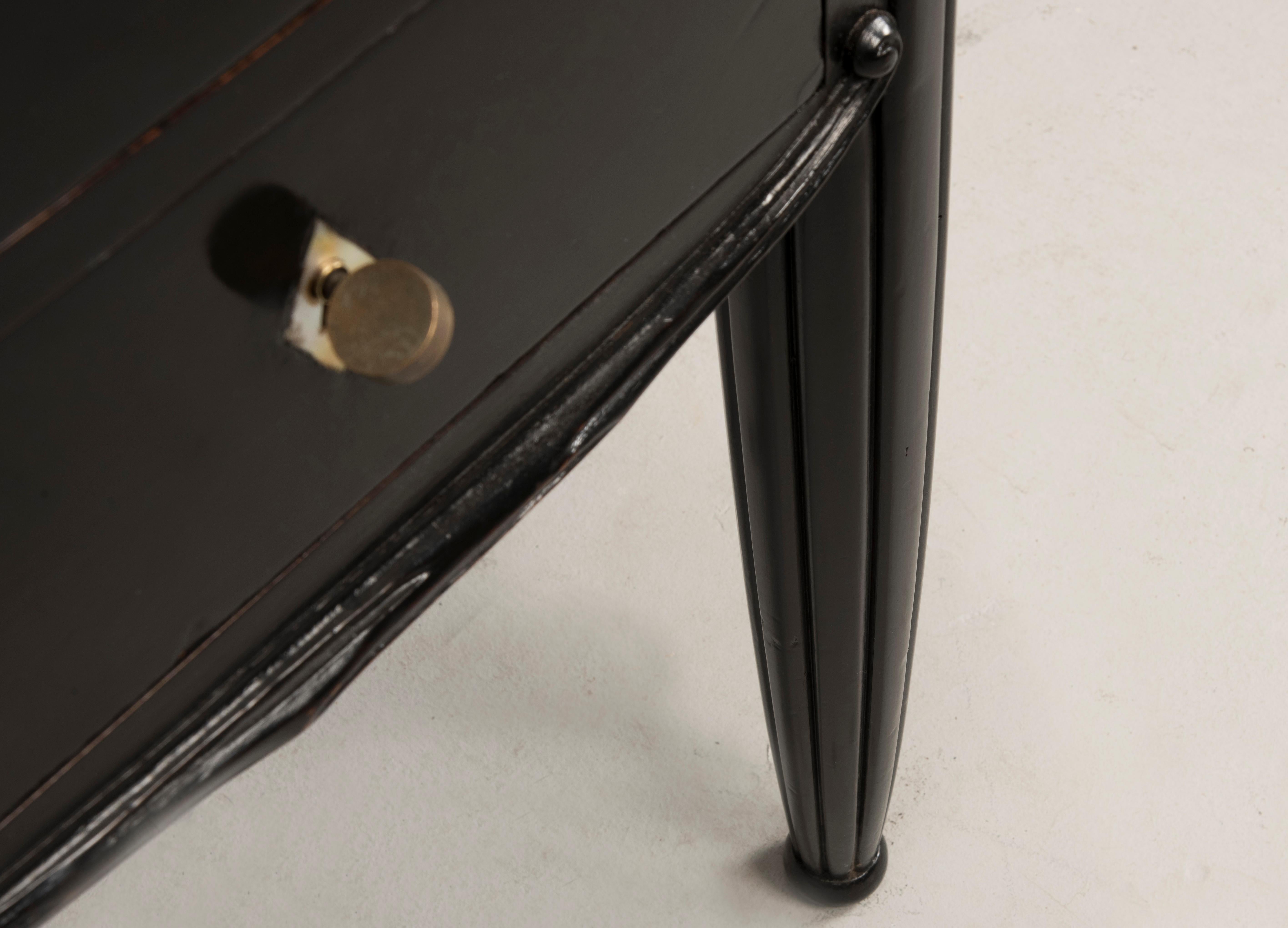 Art Deco Black Ebonized Wood Leather Top Desk 3