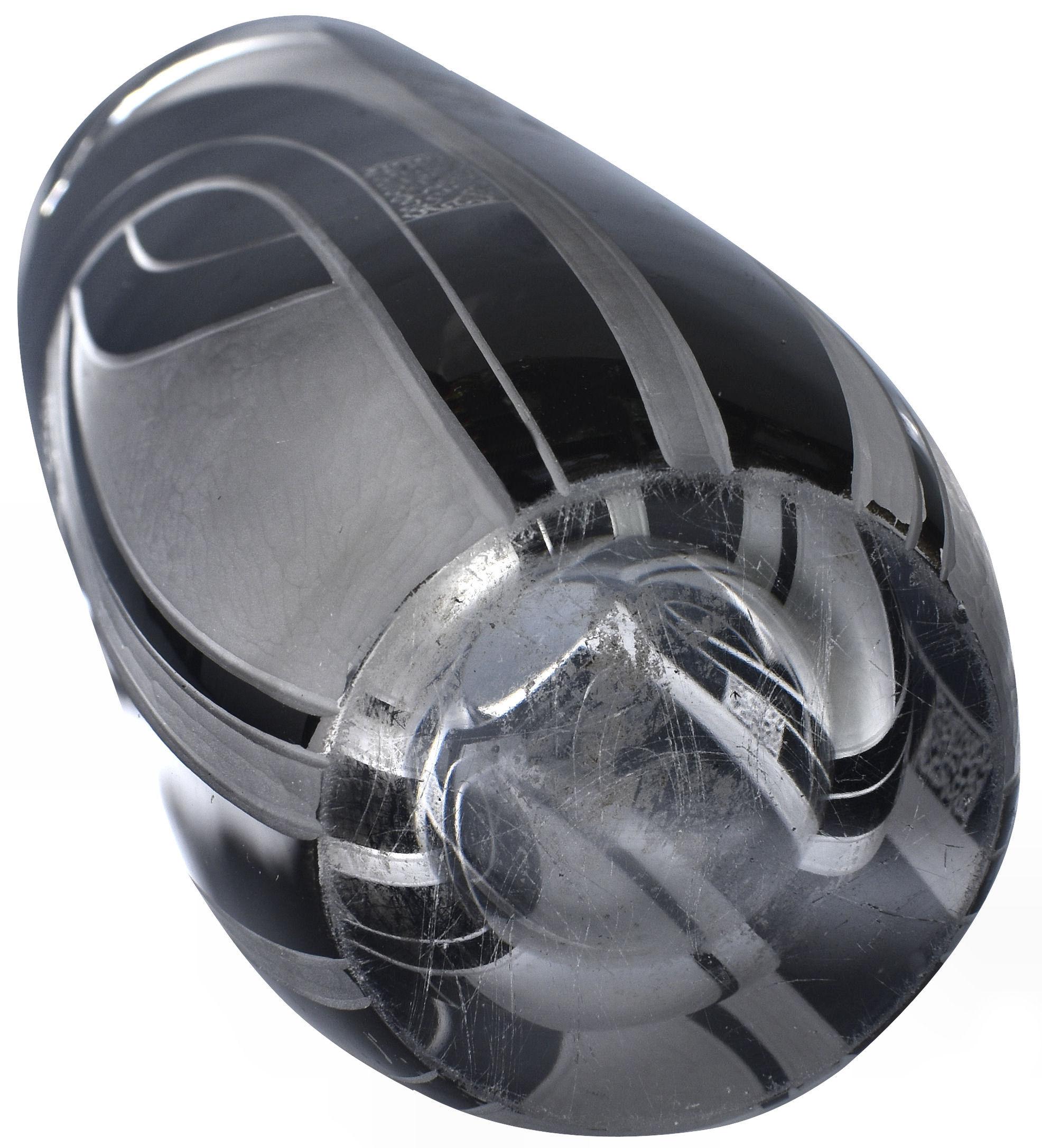 Art Deco Black Enamel Glass & Etched Vase, Czech Republic, C1935 For Sale 3
