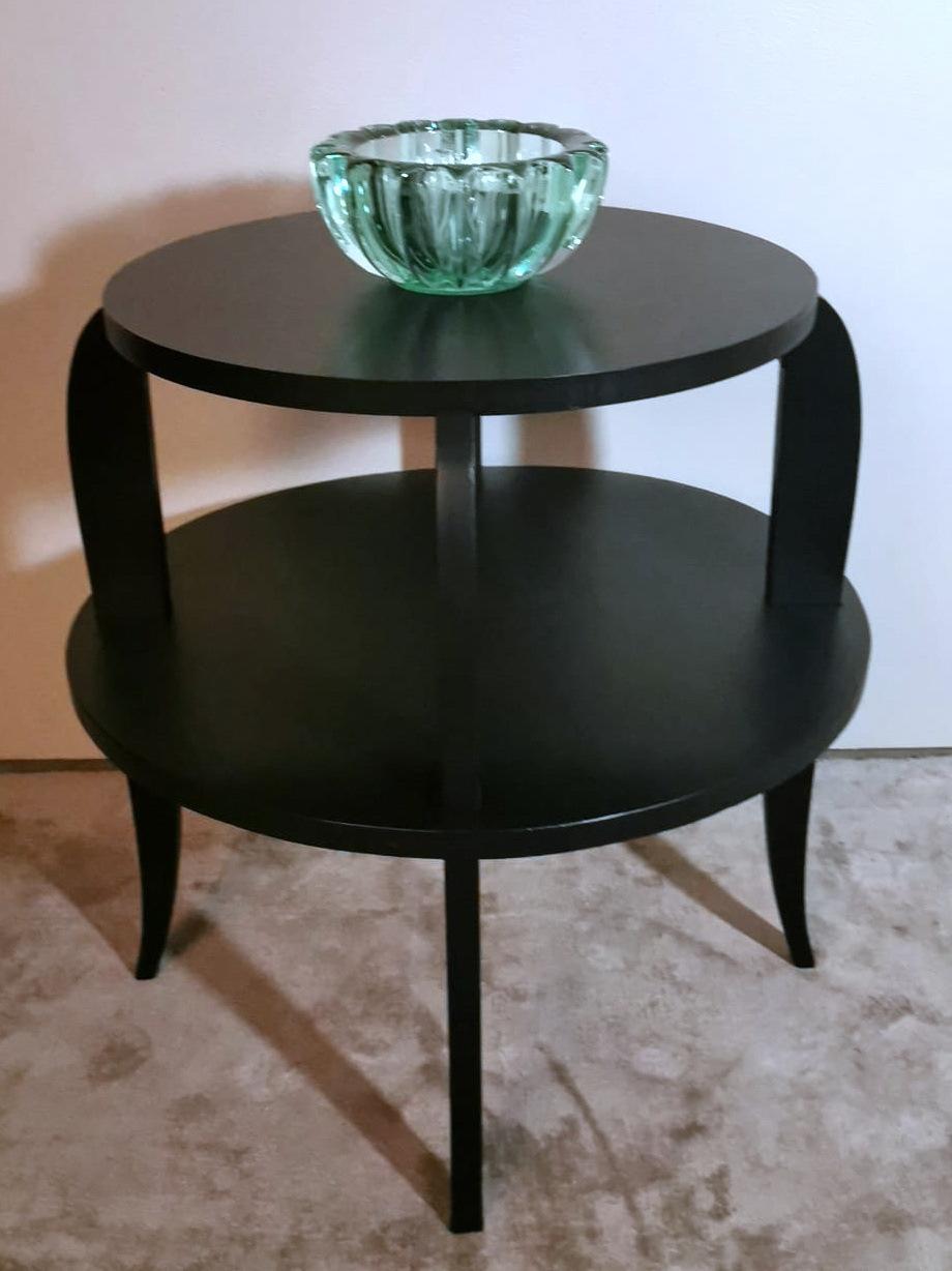 Art Deco Black French Round Two-Top Tea/Coffee Table  For Sale 8