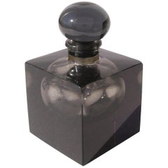 Vintage Art Deco Black Glass Perfume Bottle
