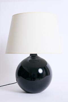 Art Deco Black Glass Table Lamp