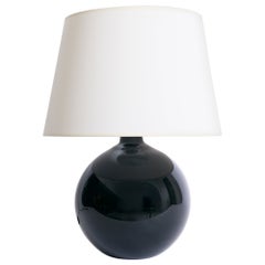 Art Deco Black Glass Table Lamp