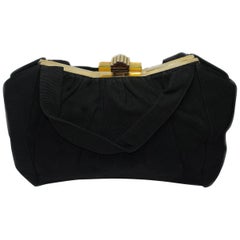 Art Deco Black Grosgain and Bakelite Bag